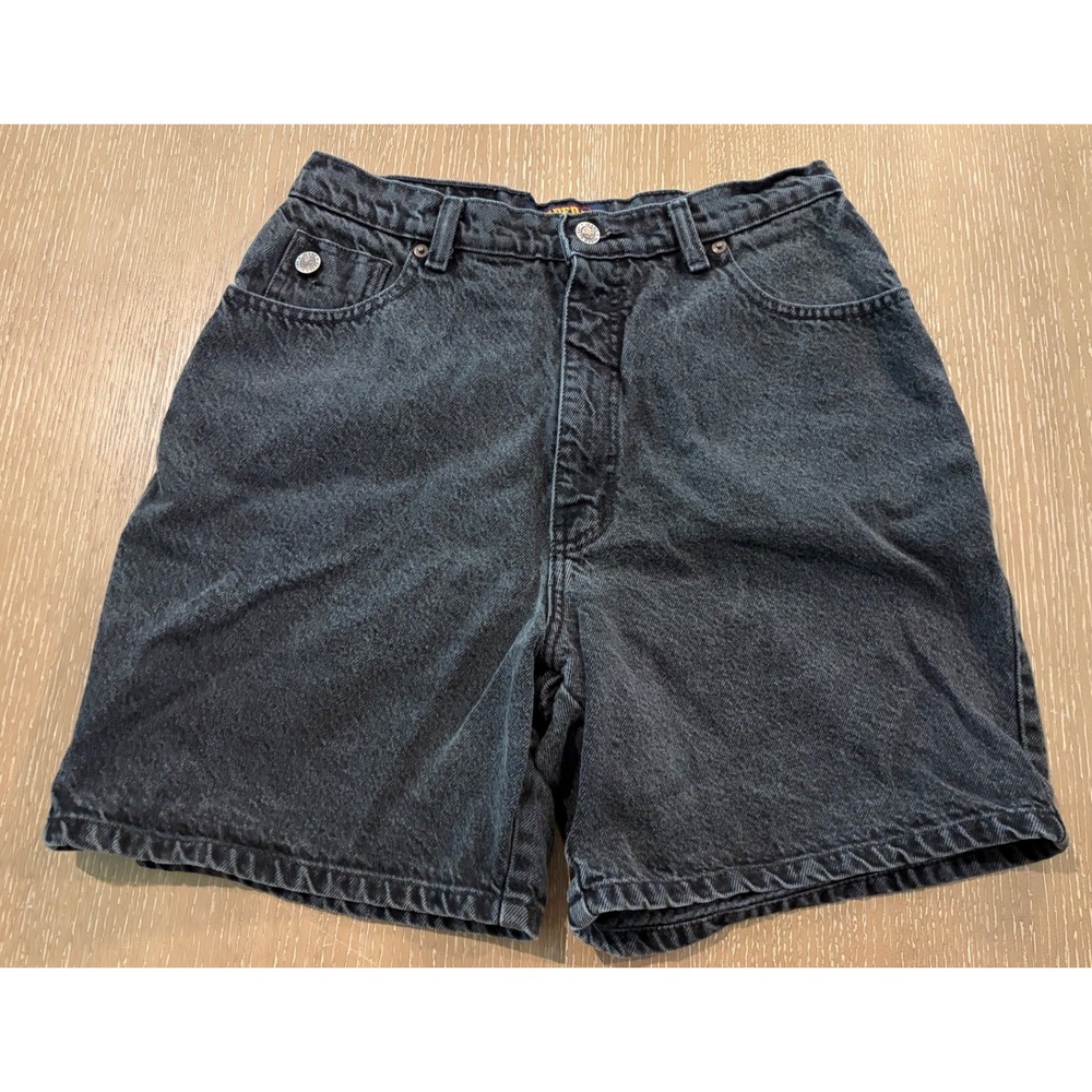 Vtg 90s Faded Glory Women's 13/14 Black Denim High Rise Shorts